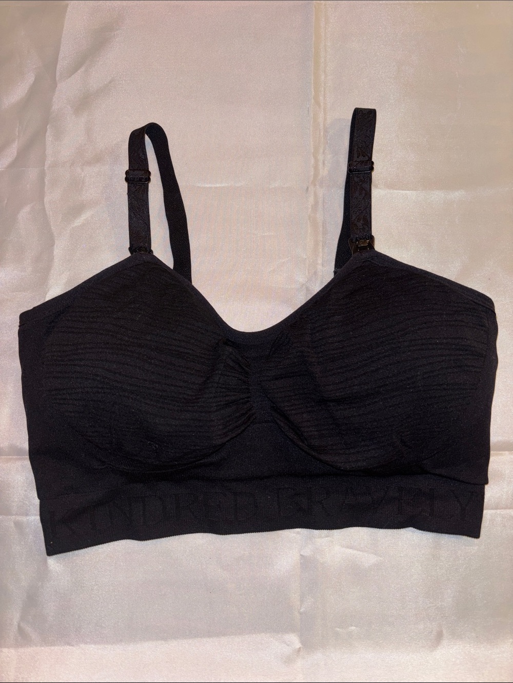 Kindred Bravely Black Seamless Nursing Bralette with Adjustable Straps